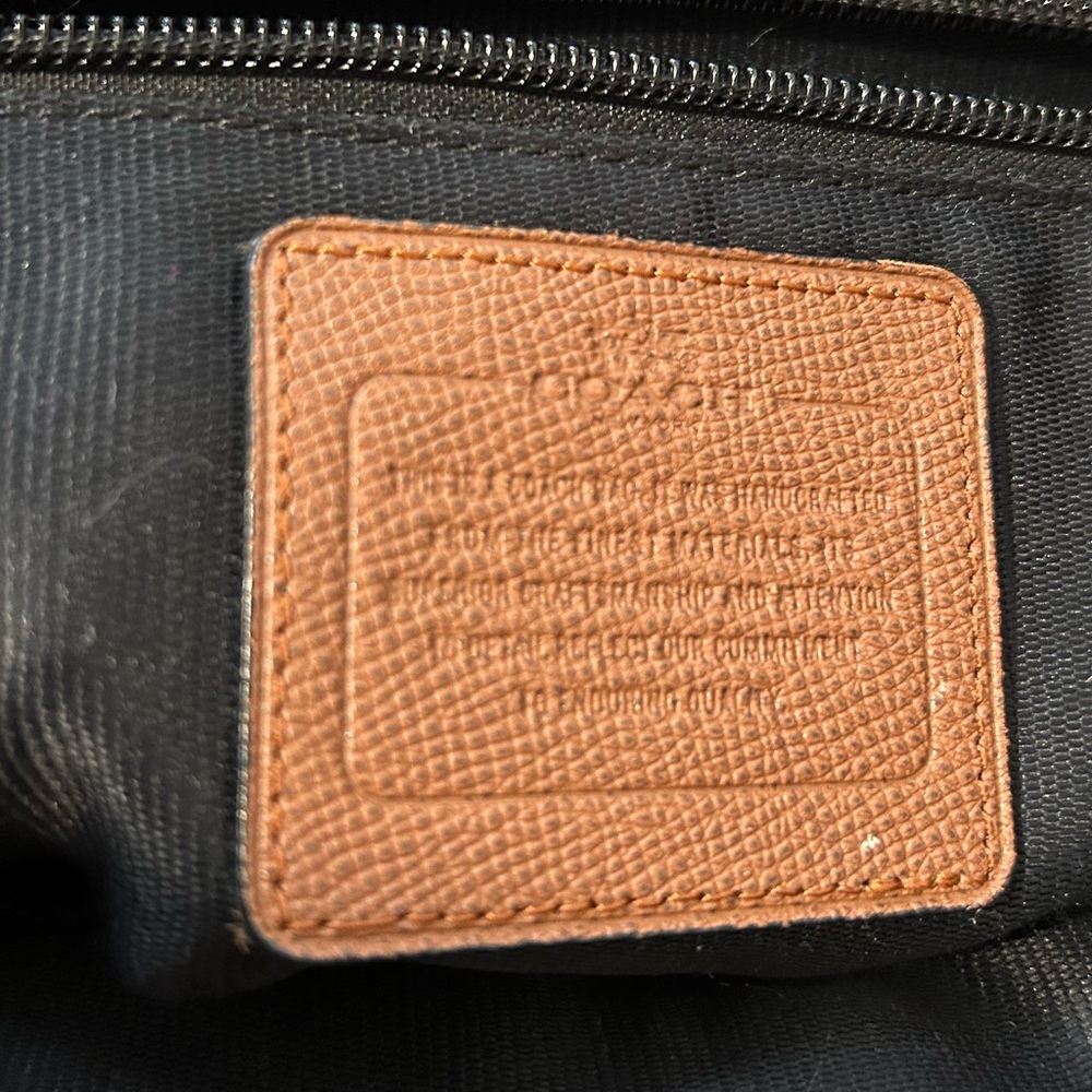 Coach Brown Leather Structured Tote Full Zip Shoulder Bag Everyday - Picture 10 of 15